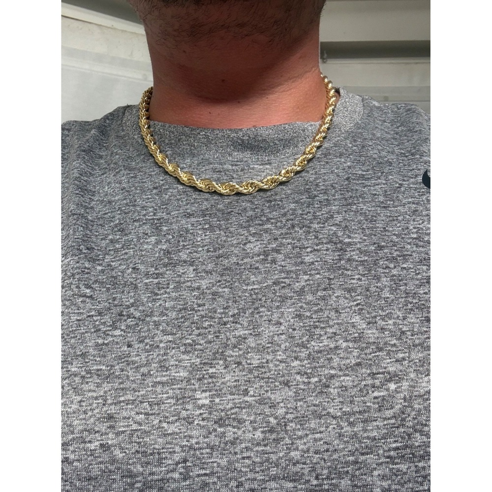 big rope chain 7mm 20inch 14k gold layered lobster clasp - Picture 6 of 6